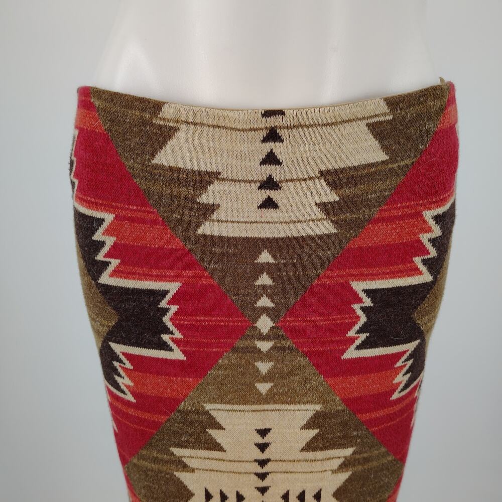 Lauren Ralph Lauren Southwestern Woven Tapestry Skirt Heritage Print Size Small - Picture 11 of 13